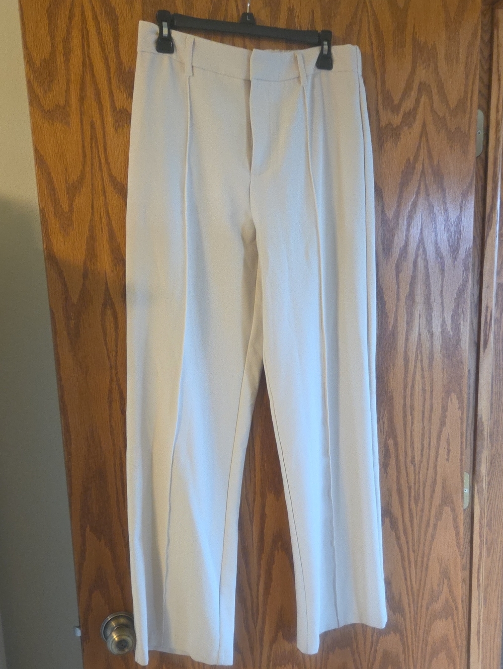 SO Women's Cream Dress Pants with Pleats